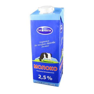 Молоко Экомилк Ультрапастеризованное 2,5% 924мл